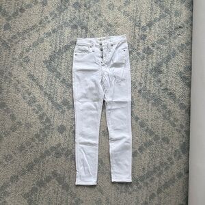 Madewell High-Rise White Button-Fly Skinny Jeans